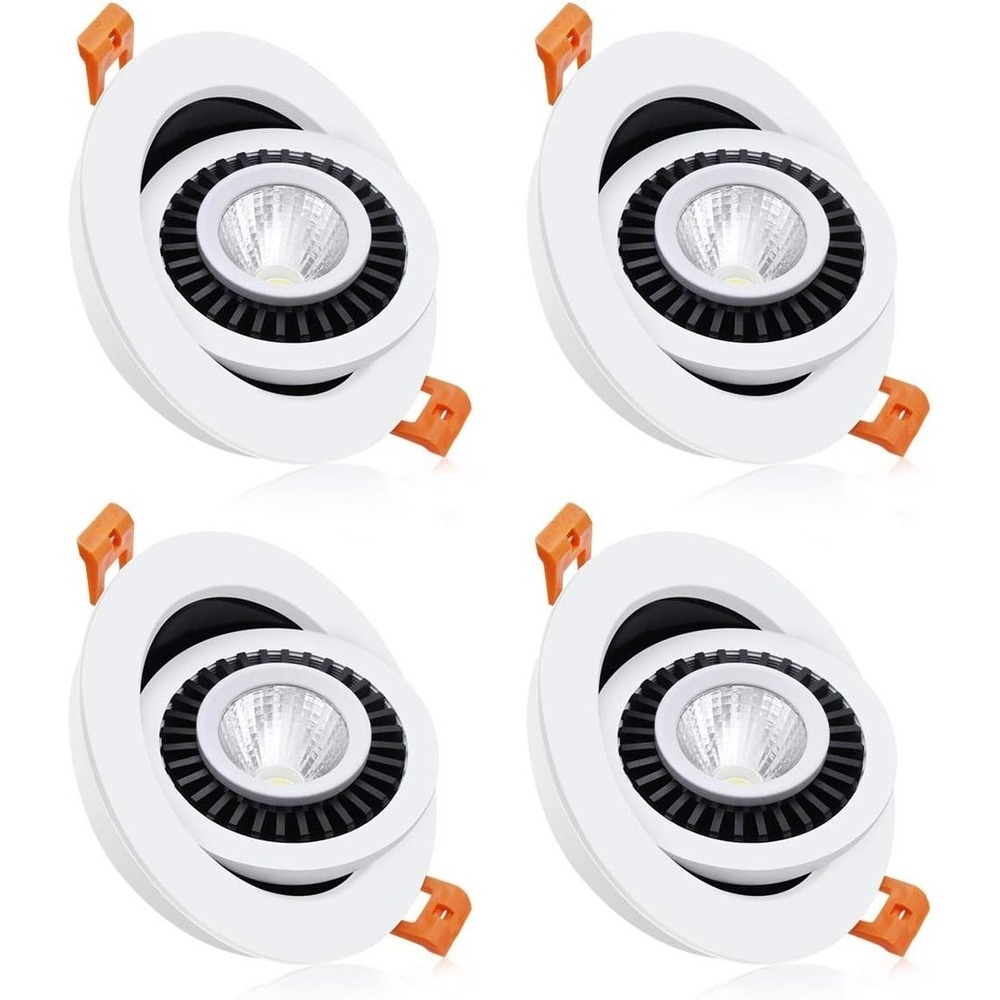 3.5 Inch Eyeball Gimbal LED Recessed Lighting Dimmable Downlight, 7W (70W Hal...